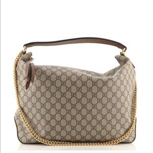 Gucci Chain Hobo GG Coated Canvas Large